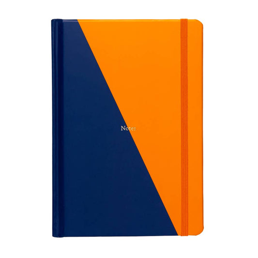 Lined Notebook A5 - Contrast Navy & Orange