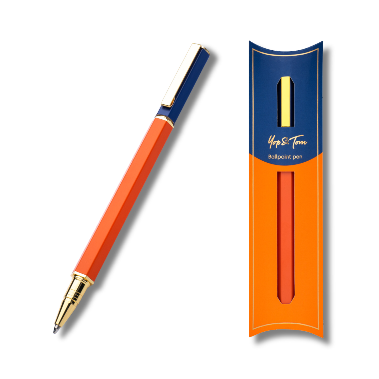 Contrast Ballpoint Pen: Navy & Orange