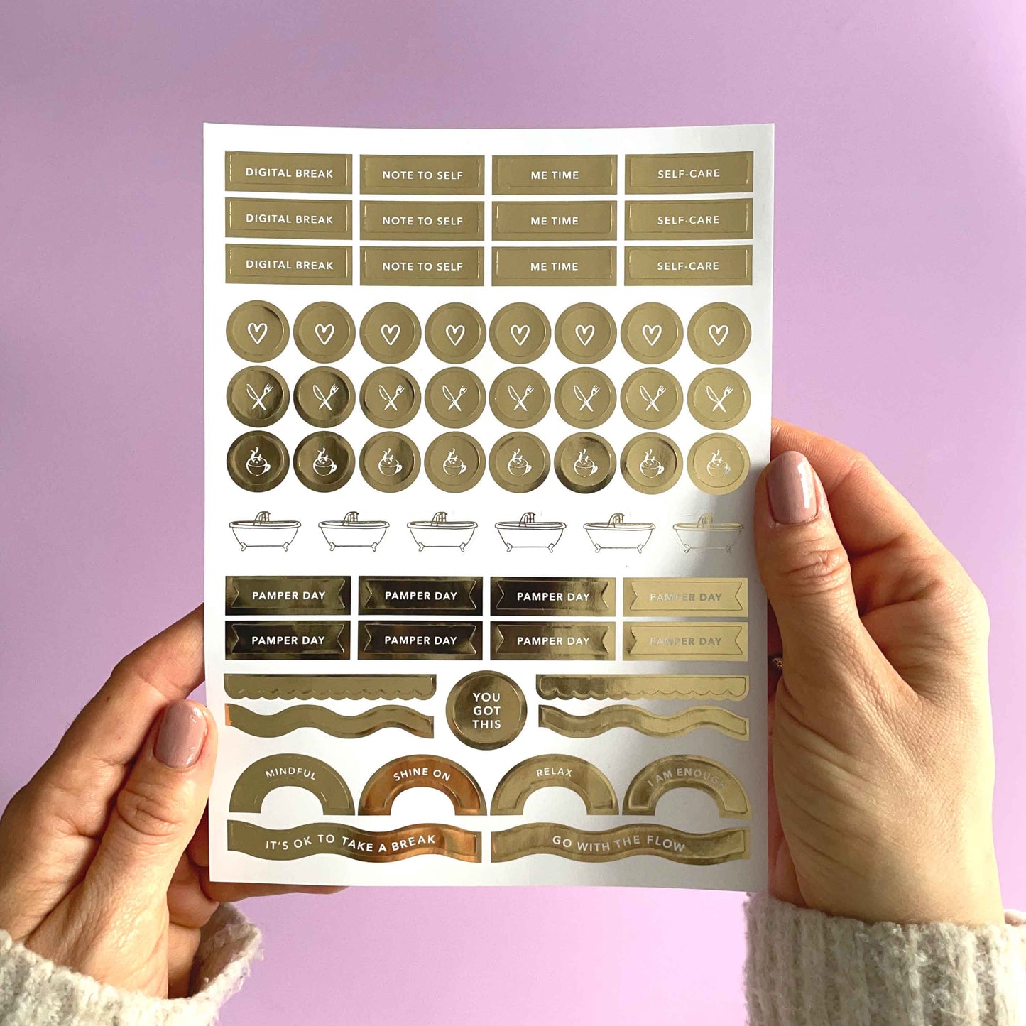 Self-Care Journal Sticker Pack (3 sheets)