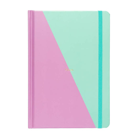 Lined Notebook A5 - Contrast Pink & Mint