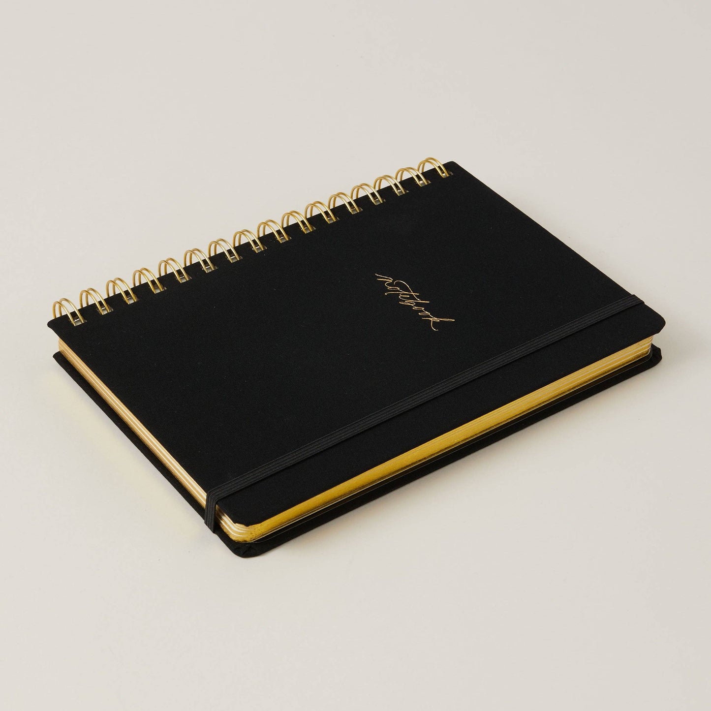 Luxury Notebook / Journal - Black Cloth with Spiral