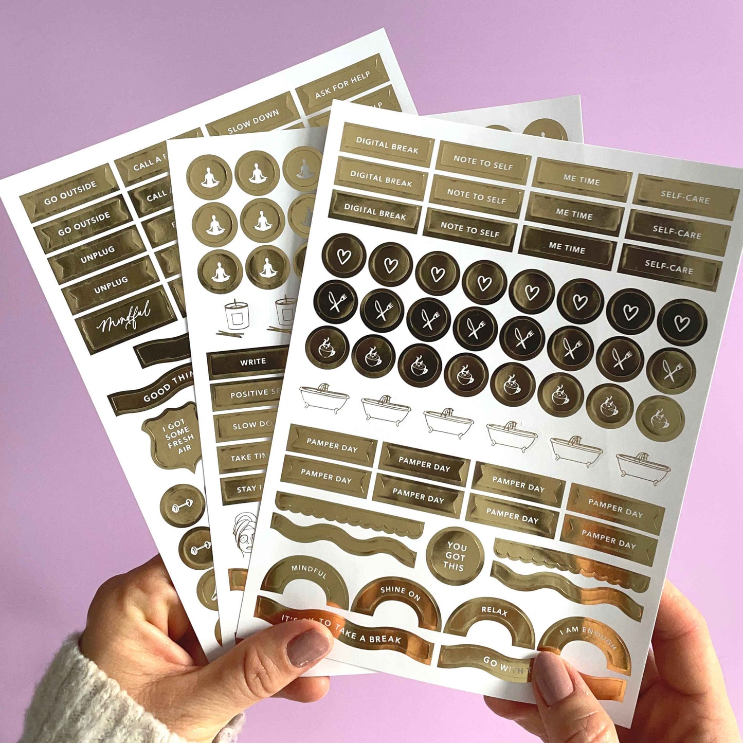 Self-Care Journal Sticker Pack (3 sheets)