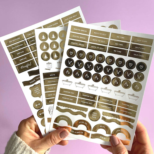 Self-Care Journal Sticker Pack (3 sheets)